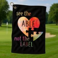 See The Able Not The Label Autism Golf Towel thumb 1