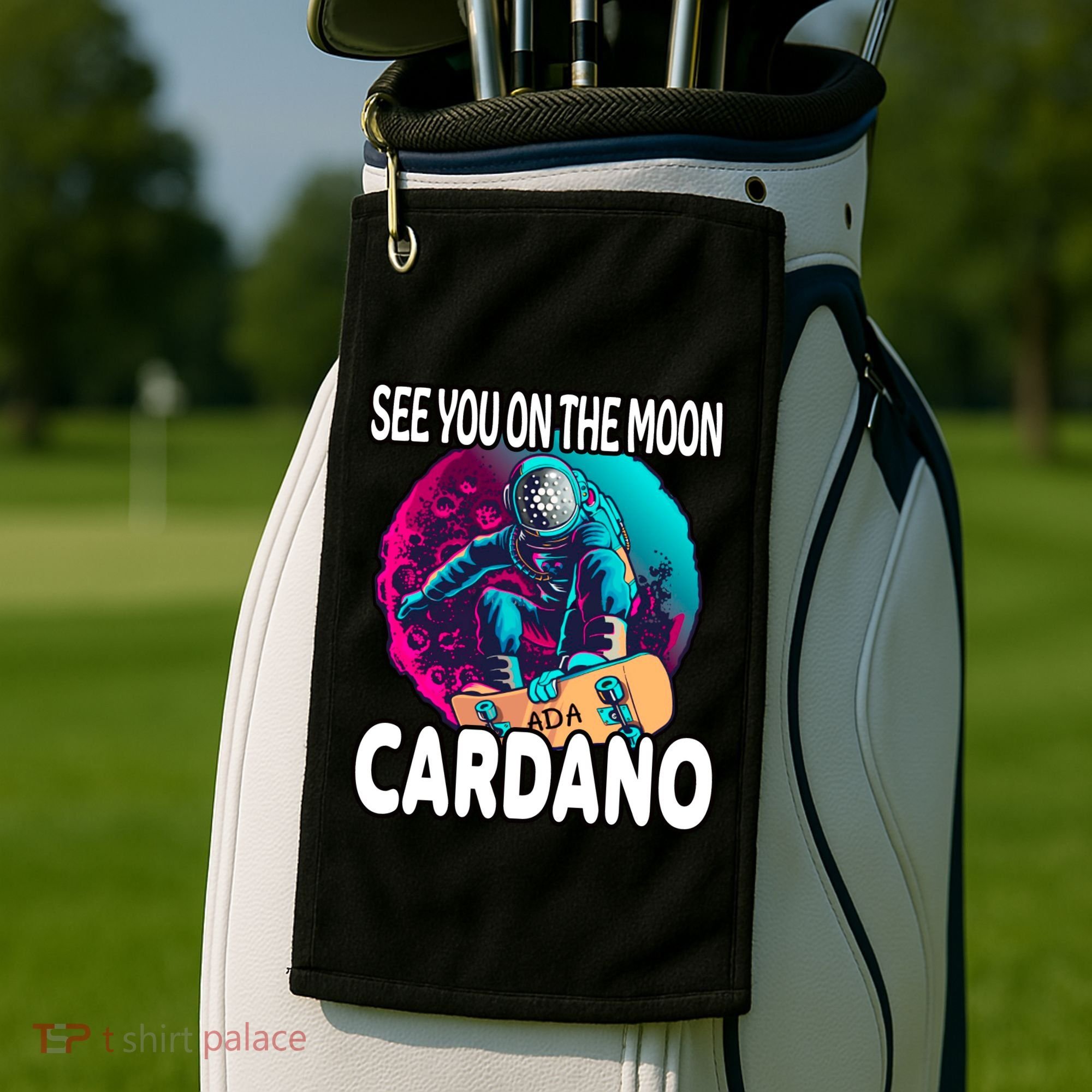See You On the Moon Cardano Golf Towel