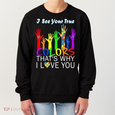 See Your True Colors Autism Puzzle Hands Women's Sweatshirt