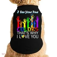 See Your True Colors Autism Puzzle Hands Doggie Tank thumb 0