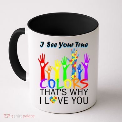 See Your True Colors Autism Puzzle Hands Coffee Mug