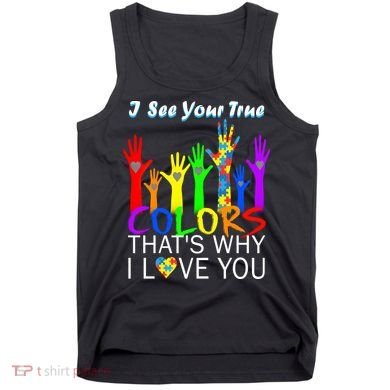 See Your True Colors Autism Puzzle Hands Tank Top