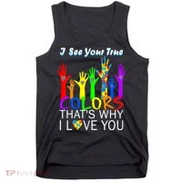 See Your True Colors Autism Puzzle Hands Tank Top thumb 0