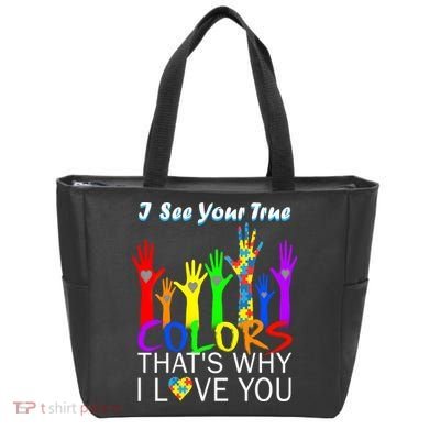 See Your True Colors Autism Puzzle Hands Tote Bag
