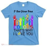 See Your True Colors Autism Puzzle Hands T-Shirt thumb 0