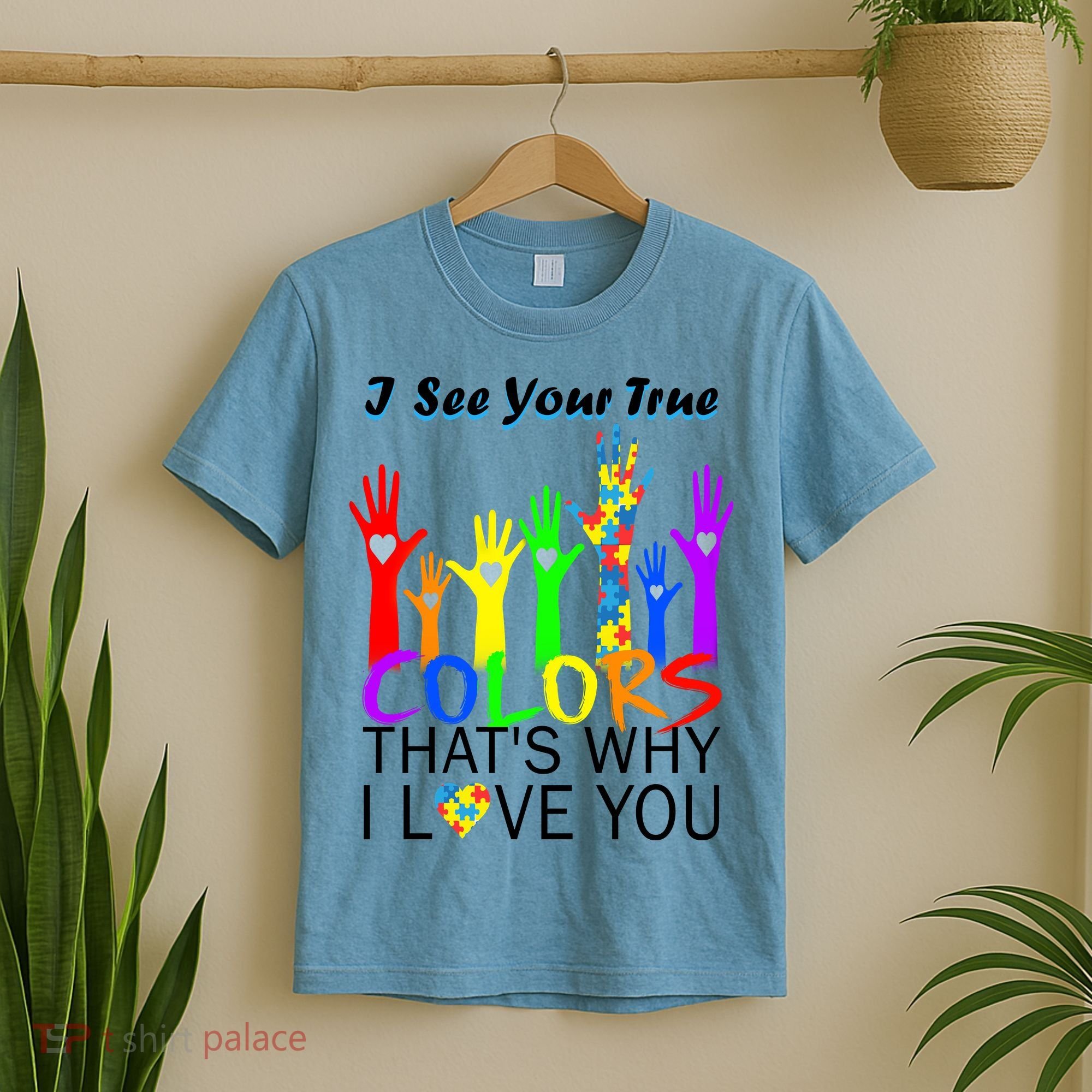 See Your True Colors Autism Puzzle Hands T-Shirt