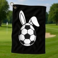 Soccer Easter Egg Golf Towel thumb 1