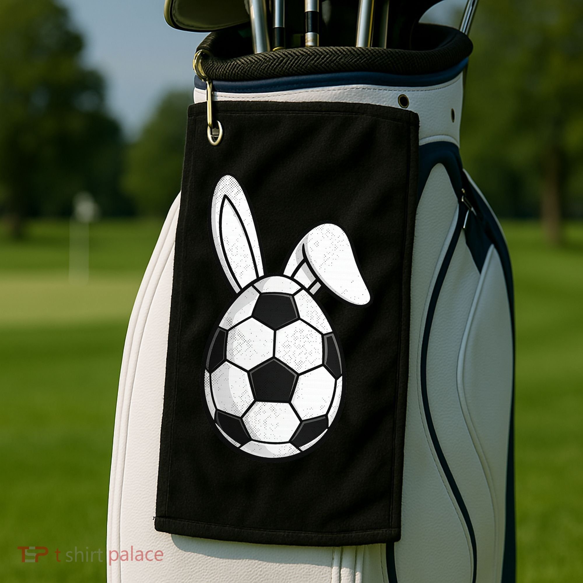Soccer Easter Egg Golf Towel