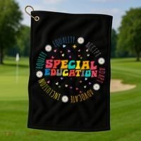 Special Education Equality Cute Golf Towel thumb 1