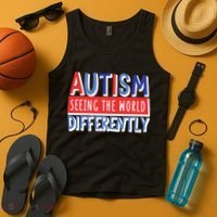 Seeing The World Differently Autism Awareness Tank Top thumb 4