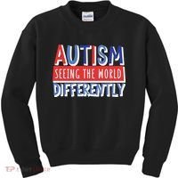 Seeing The World Differently Autism Awareness Kids Sweatshirt thumb 0