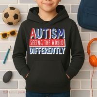 Seeing The World Differently Autism Awareness Kids Hoodie thumb 2