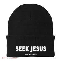 Seek Jesus Not Drama Beanie thumb 0