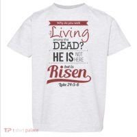 Seek Living Among Dead He Is Risen Jesus Toddler T-Shirt thumb 0