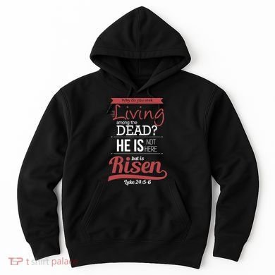 Seek Living Among Dead He Is Risen Jesus Hoodie