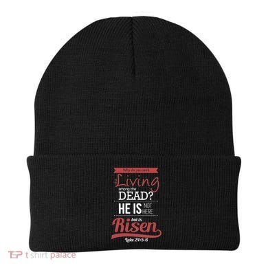 Seek Living Among Dead He Is Risen Jesus Beanie
