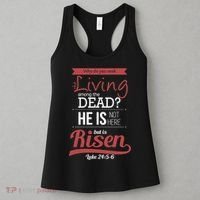 Seek Living Among Dead He Is Risen Jesus Women's Tank Top thumb 3