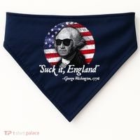 SuckIt England Funny 4th Of July George Washington 1776 USA-Made Doggie Bandana thumb 0