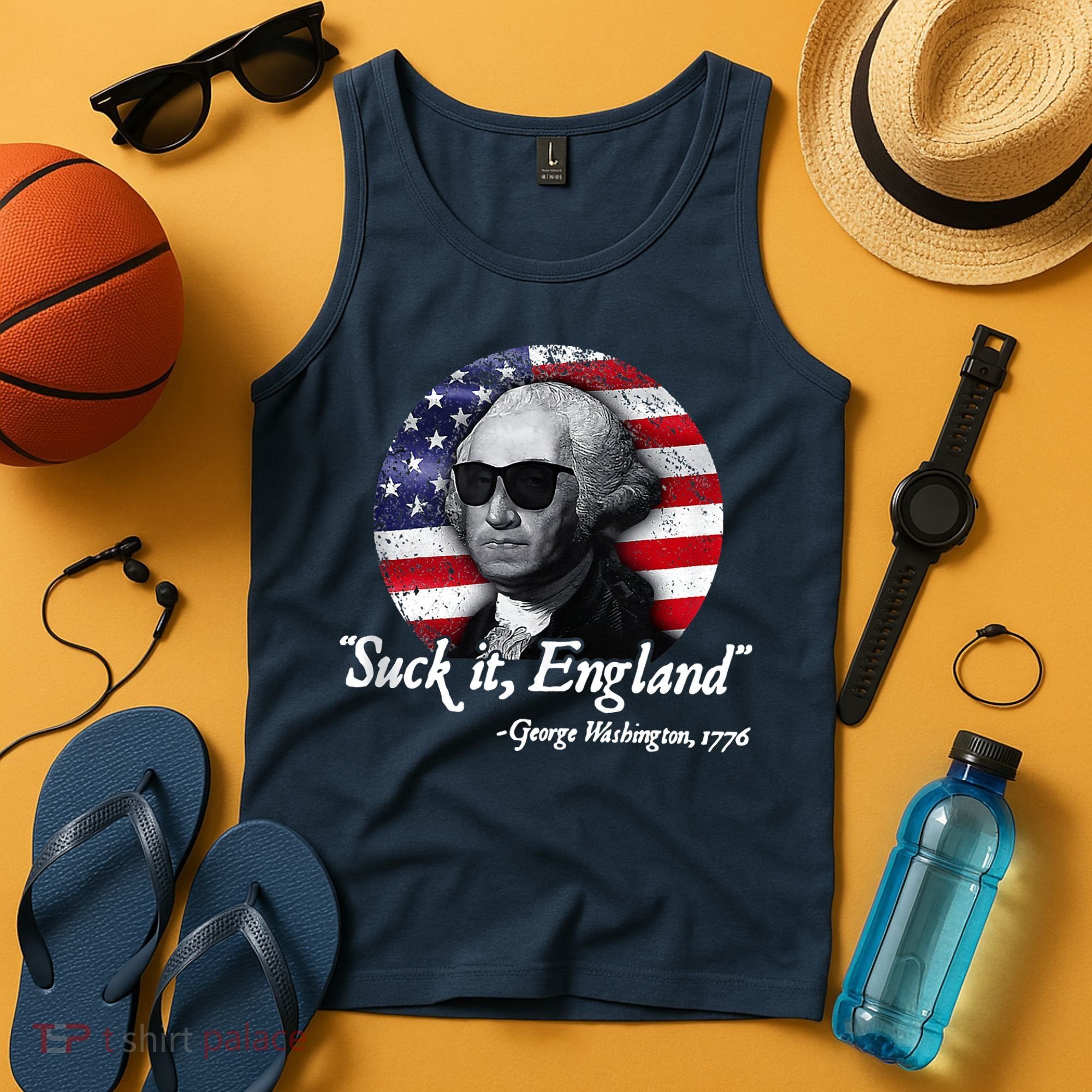 SuckIt England Funny 4th Of July George Washington 1776 Tank Top