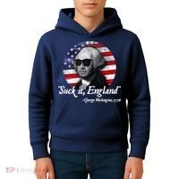 SuckIt England Funny 4th Of July George Washington 1776 Kids Hoodie thumb 4