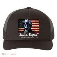 SUCKIT ENGLAND Funny 4th Of July George Washington 1776 Yupoong Adult 5-Panel Trucker Hat thumb 0