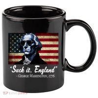 SUCKIT ENGLAND Funny 4th Of July George Washington 1776 11oz C Handle Ceramic Mug thumb 0