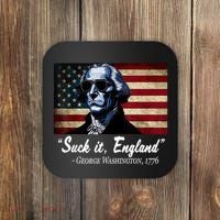 SUCKIT ENGLAND Funny 4th Of July George Washington 1776 Coaster thumb 0