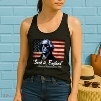 SUCKIT ENGLAND Funny 4th Of July George Washington 1776 Women's Tank Top thumb 2