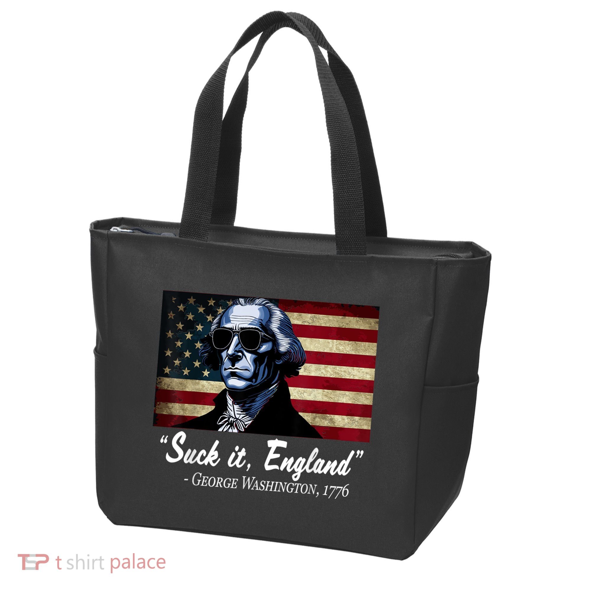SUCKIT ENGLAND Funny 4th Of July George Washington 1776 Tote Bag
