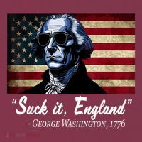 SUCKIT ENGLAND Funny 4th Of July George Washington 1776 16oz Travel Tumbler thumb 2