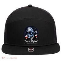 SUCKIT ENGLAND Funny 4th Of July George Washington 1776 7 Panel Mesh Trucker Snapback Hat thumb 0