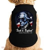 SUCKIT ENGLAND Funny 4th Of July George Washington 1776 Doggie Tank thumb 0