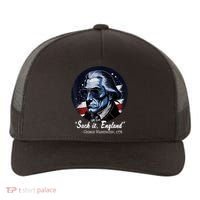SUCKIT ENGLAND Funny 4th Of July George Washington 1776 Yupoong Adult 5-Panel Trucker Hat thumb 0