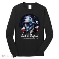 SUCKIT ENGLAND Funny 4th Of July George Washington 1776 Long Sleeve Shirt thumb 0