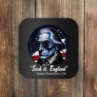 SUCKIT ENGLAND Funny 4th Of July George Washington 1776 Coaster thumb 0