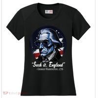 SUCKIT ENGLAND Funny 4th Of July George Washington 1776 Women's Cooling Performance Crew T-Shirt thumb 0