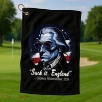 SUCKIT ENGLAND Funny 4th Of July George Washington 1776 Golf Towel thumb 1