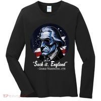 SUCKIT ENGLAND Funny 4th Of July George Washington 1776 Women's Long Sleeve Shirt thumb 0