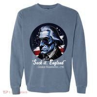 SUCKIT ENGLAND Funny 4th Of July George Washington 1776 Garment-Dyed Sweatshirt thumb 0