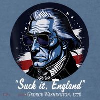 SUCKIT ENGLAND Funny 4th Of July George Washington 1776 Garment-Dyed Sweatshirt thumb 2