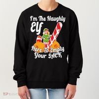 Sexy Elf Here Empty Your Sack Rude Naughty Christmas Candy Gift Women's Sweatshirt thumb 0
