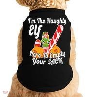 Sexy Elf Here Empty Your Sack Rude Naughty Christmas Candy Gift Doggie Tank thumb 0
