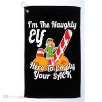 Sexy Elf Here Empty Your Sack Rude Naughty Christmas Candy Gift Golf Towel thumb 0