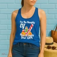 Sexy Elf Here Empty Your Sack Rude Naughty Christmas Candy Gift Women's Tank Top thumb 2
