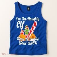 Sexy Elf Here Empty Your Sack Rude Naughty Christmas Candy Gift Tank Top thumb 2