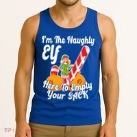 Sexy Elf Here Empty Your Sack Rude Naughty Christmas Candy Gift Tank Top thumb 3