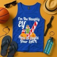 Sexy Elf Here Empty Your Sack Rude Naughty Christmas Candy Gift Tank Top thumb 4