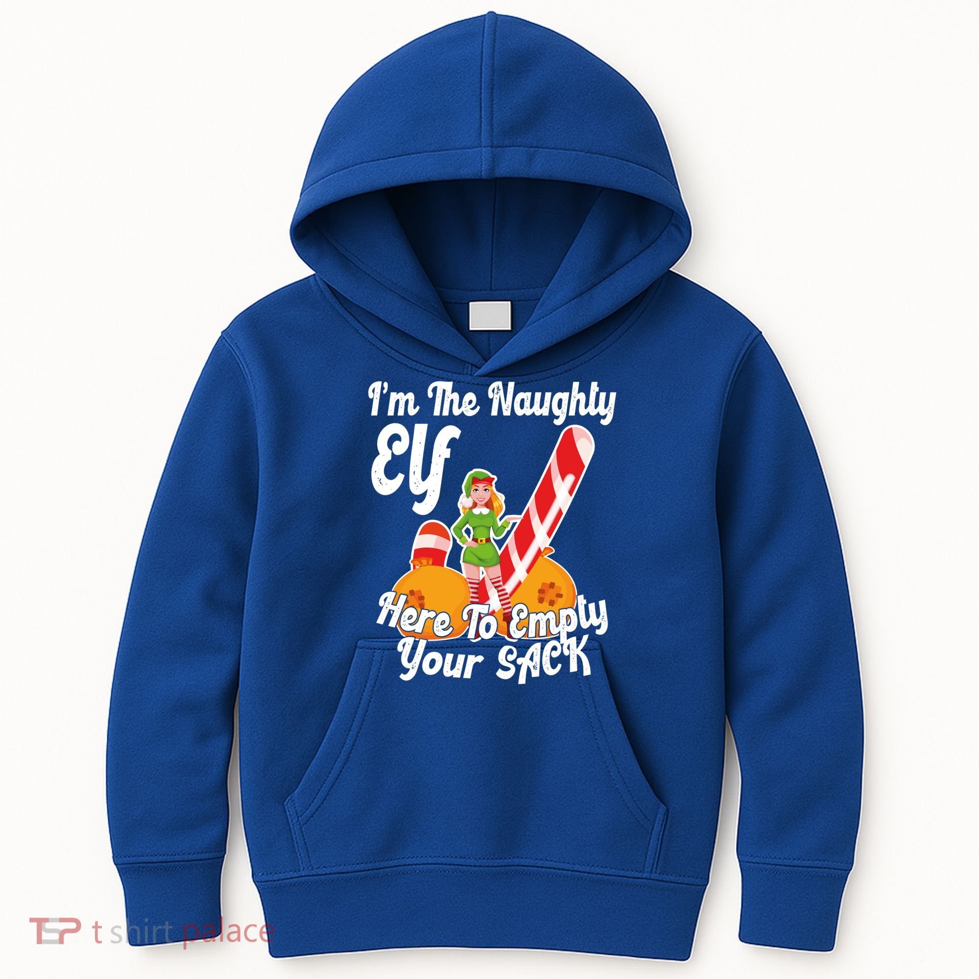 Sexy Elf Here Empty Your Sack Rude Naughty Christmas Candy Gift Kids Hoodie