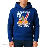 Sexy Elf Here Empty Your Sack Rude Naughty Christmas Candy Gift Kids Hoodie thumb 4
