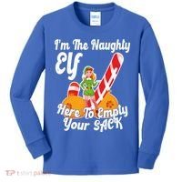 Sexy Elf Here Empty Your Sack Rude Naughty Christmas Candy Gift Kids Long Sleeve Shirt thumb 0
